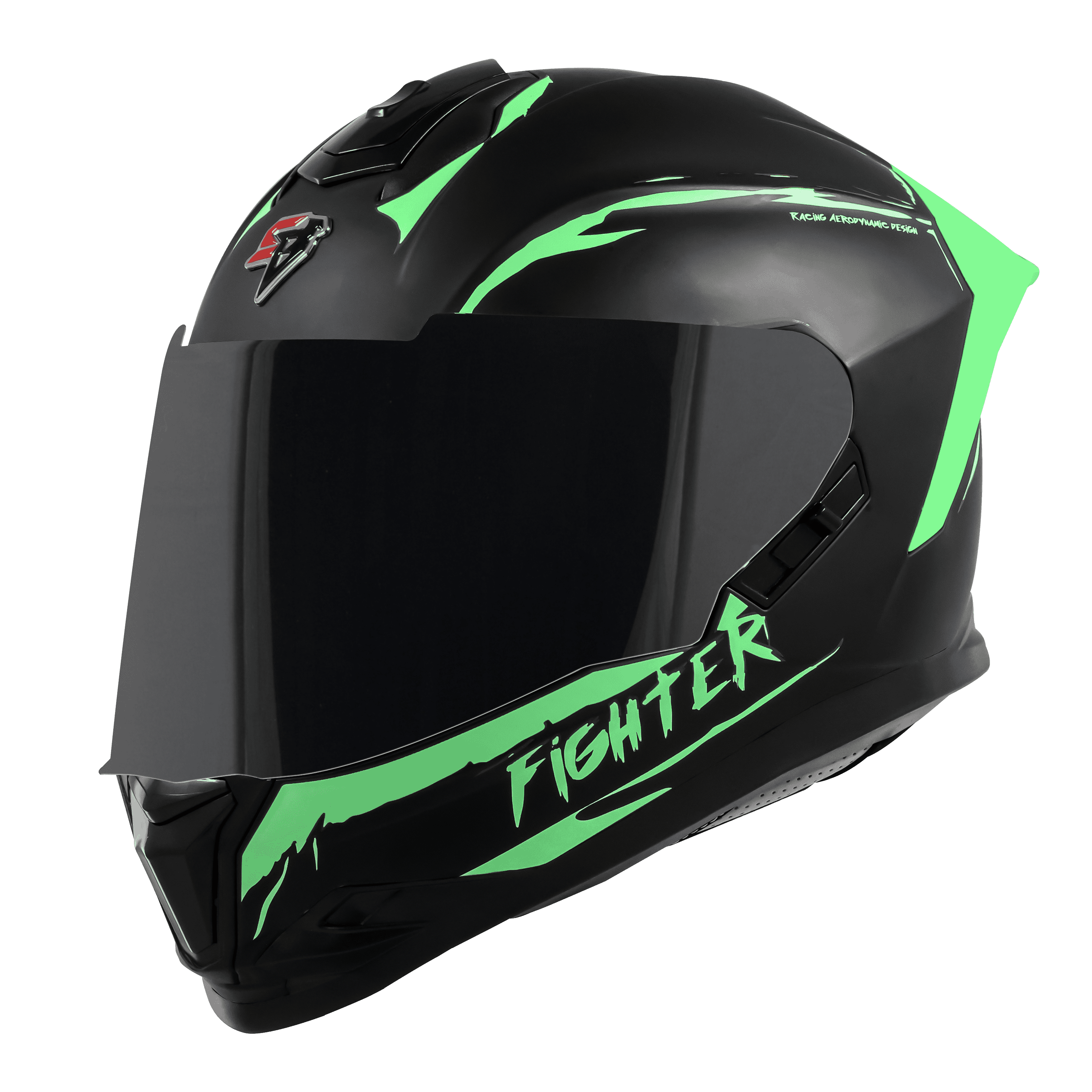 SBH-57 ISS SILVER FIGHTER F2 GLOSSY BLACK WITH GREEN